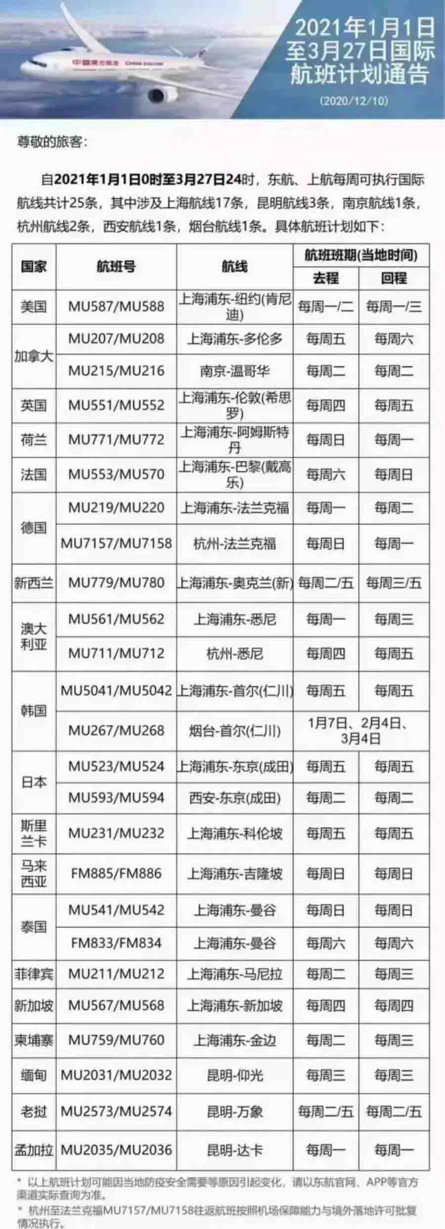 2月航班信息汇总，内附赴美攻略